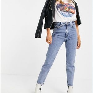 Stradivarius Petite slim mom jeans with stretch